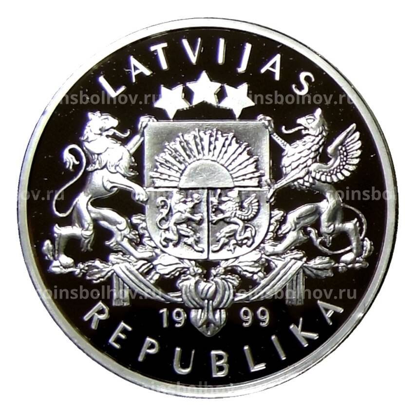 Монета 1 лат 1999 года Латвия —  XXVII летние Олимпийские Игры, Сидней 2000 (вид 2)