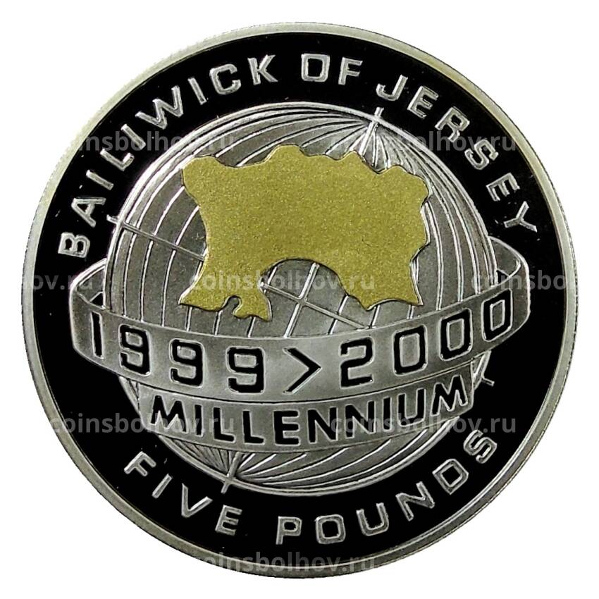 Монета 5 фунтов 2000 года Джерси —  Миллениум