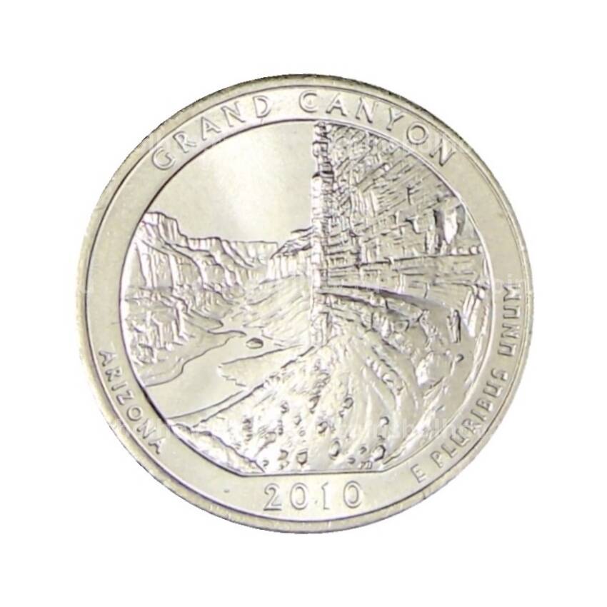 Монета 25 центов (1/4 доллара) 2010 года P США  Национальный парк №4  —  Гранд-Каньон