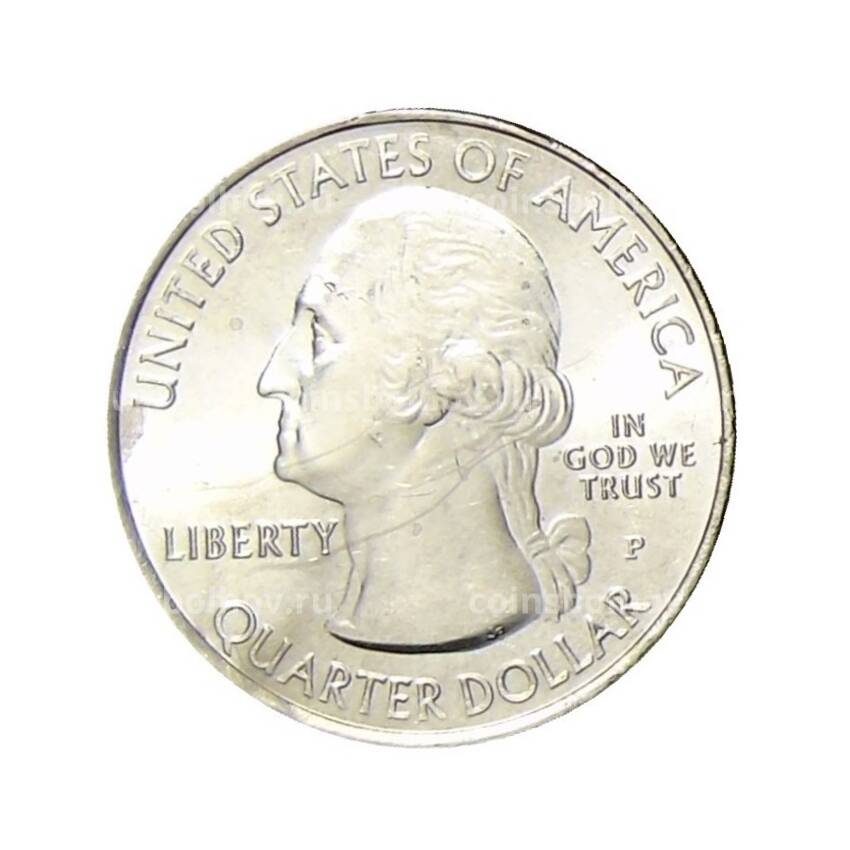 Монета 25 центов (1/4 доллара) 2010 года P США  Национальный парк №4  —  Гранд-Каньон (вид 2)