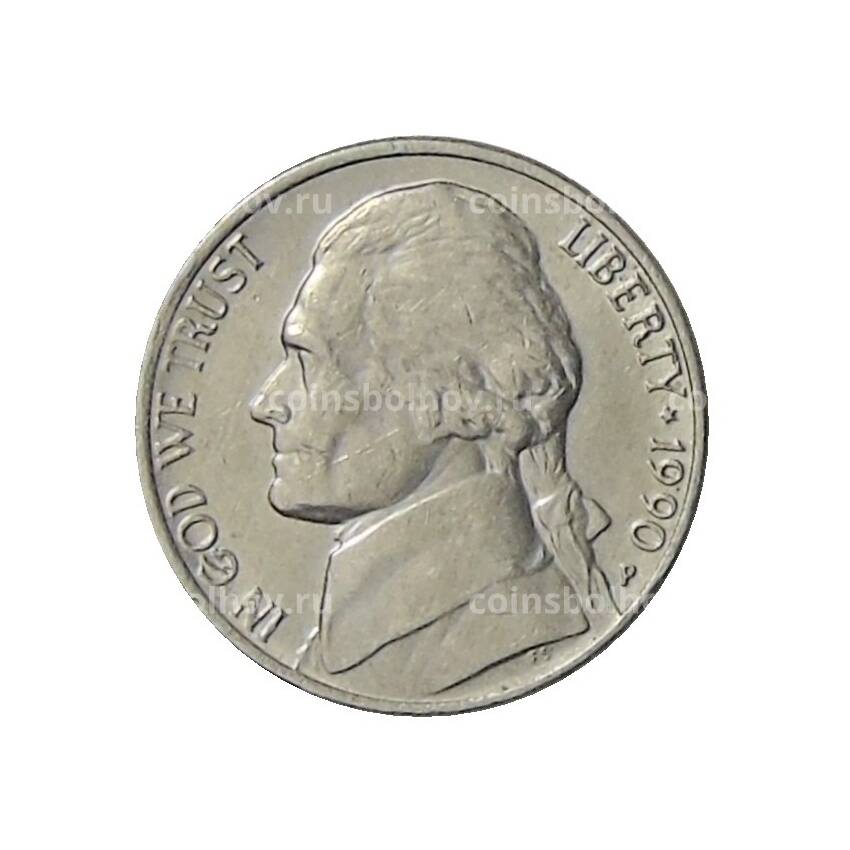 Монета 5 центов 1990 года P США