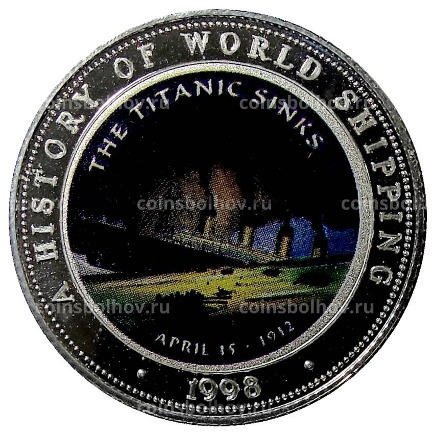 Монета 250 шиллингов 1998 года Сомали —  История мирового судоходства — Гибель RMS Titanic