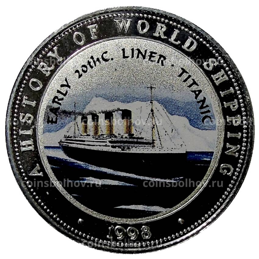Монета 250 шиллингов 1998 года Сомали —  История мирового судоходства — RMS Titanic