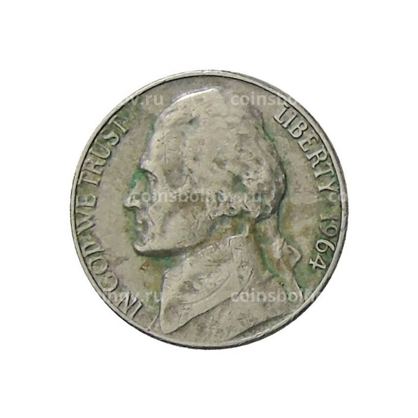 Монета 5 центов 1964 года США