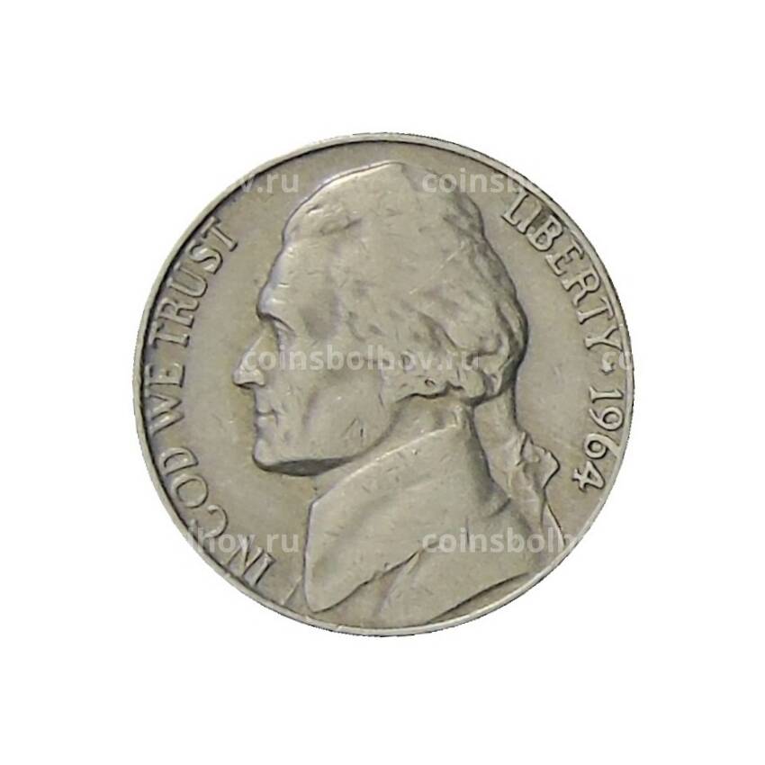 Монета 5 центов 1964 года D США