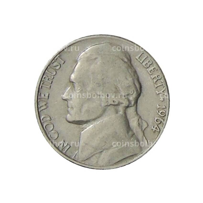 Монета 5 центов 1964 года D США