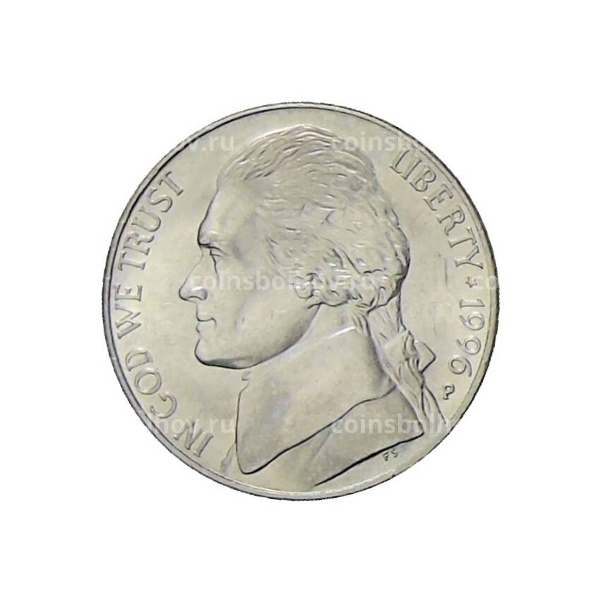Монета 5 центов 1996 года P США