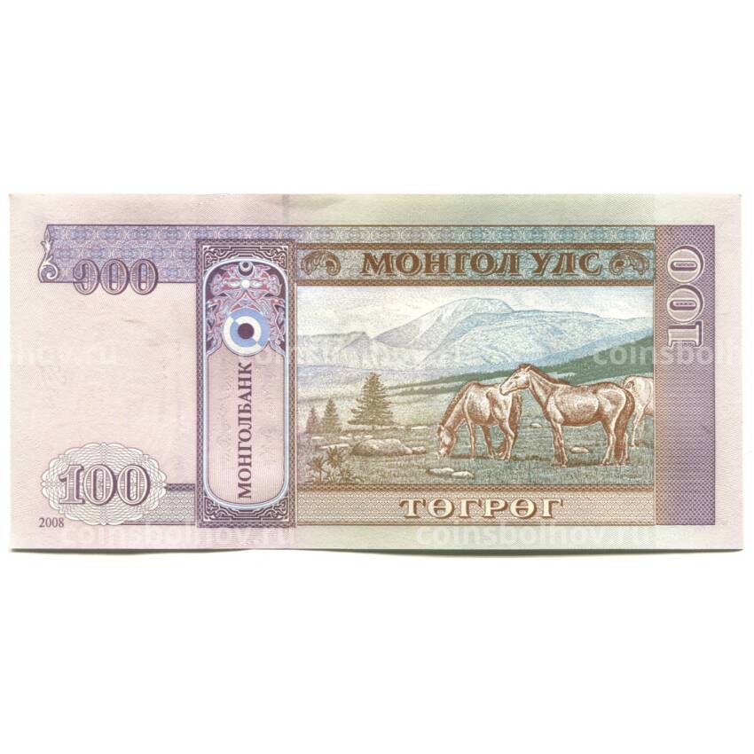 Банкнота 100 тугриков 2008 года Монголия (вид 2)