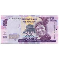 Банкнота 20 квача 2019 года Малави