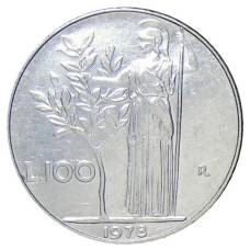 Монета 100 лир 1978 года Италия (аверс)