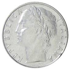 Монета 100 лир 1966 года Италия (реверс)