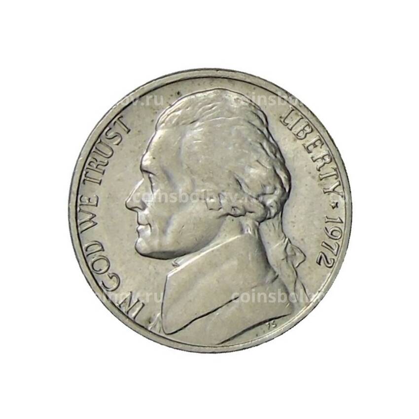 Монета 5 центов 1972 года США