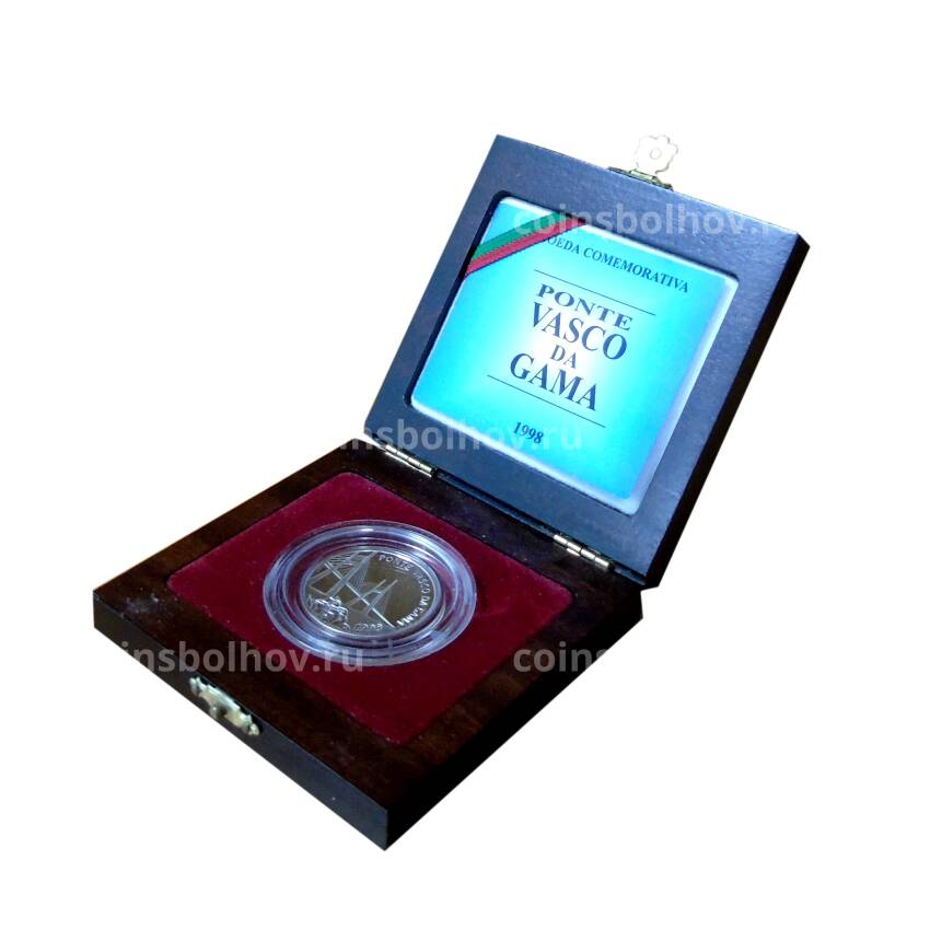 Монета 500 эскудо 1998 года Португалия-  Открытие моста Васко да Гама (В подарочной коробке) (вид 3)