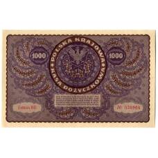 Банкнота 1000 марок 1919 года Польша (реверс)