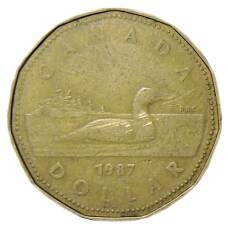Монета 1 доллар 1987 года Канада (аверс)