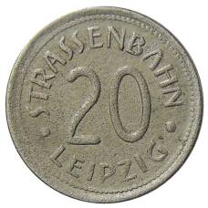 Монета 20 пфеннигов 1918 года Германия — транспортный нотгельд — Лейпциг (аверс)