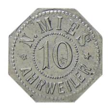 Монета 10 пфеннигов Германия — Нотгельд — Арвайлер (Н.Миес) (аверс)
