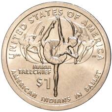 Монета 1 доллар 2023 года D США — «Коренные Американцы — Мария Толчиф и американские индейцы в балете» (аверс)