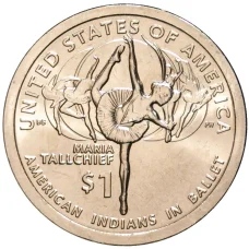 Монета 1 доллар 2023 года D США — «Коренные Американцы — Мария Толчиф и американские индейцы в балете» (аверс)