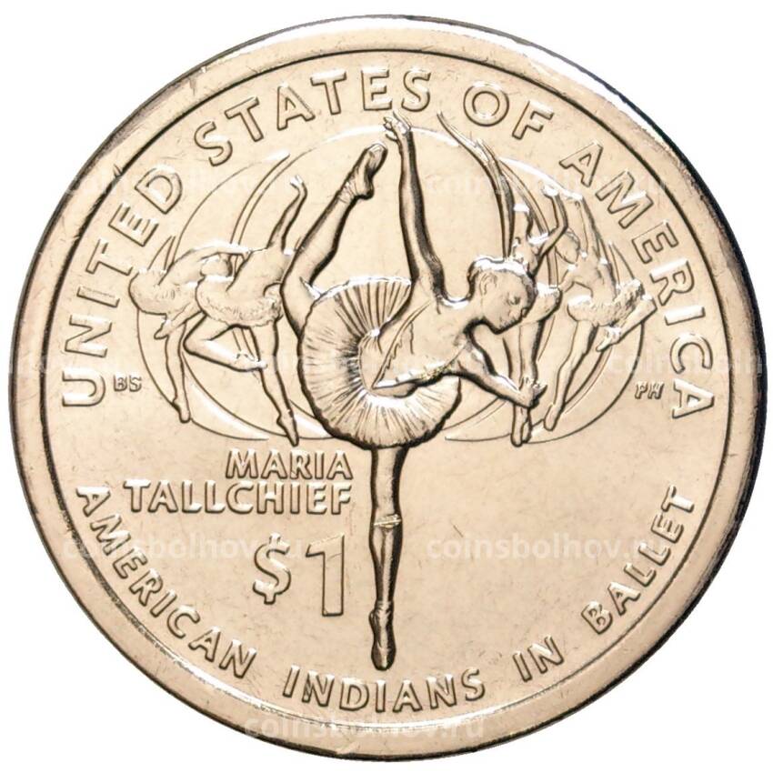 Монета 1 доллар 2023 года P США — «Коренные Американцы — Мария Толчиф и американские индейцы в балете»