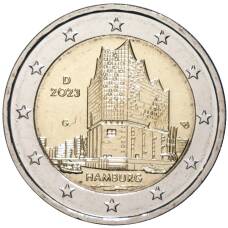 Монета 2 евро 2023 года G Германия —  Гамбург, Эльбская филармония (аверс)