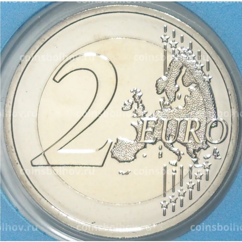 Монета 2 евро 2023 года Франция «XXXIII летние Олимпийские игры 2024 в Париже» (Синий блистер) (вид 4)