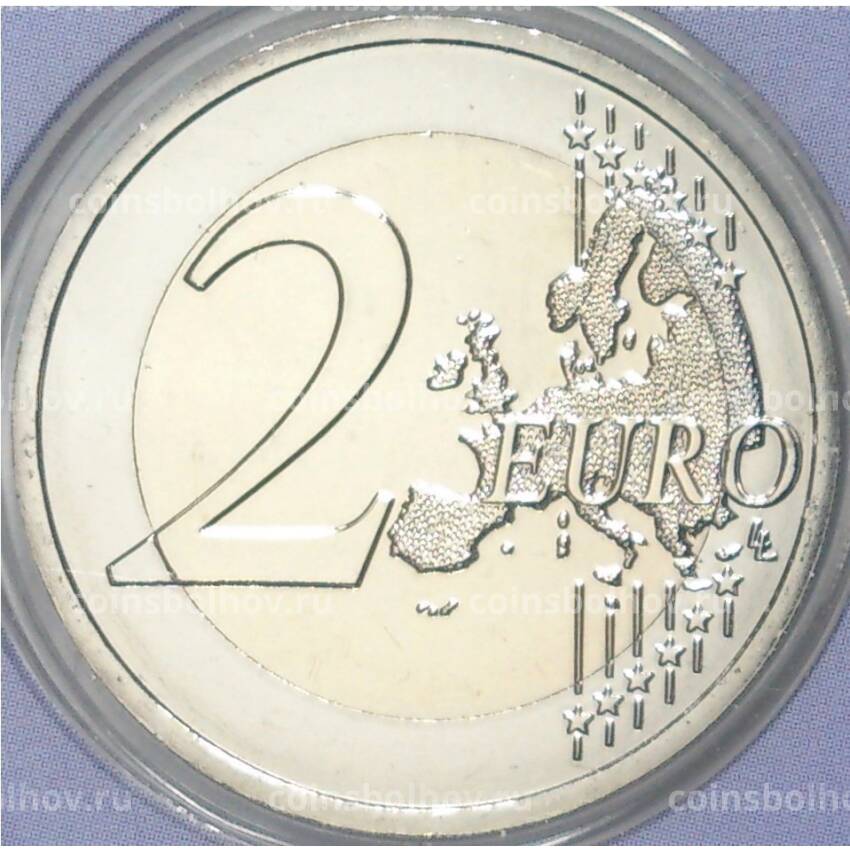 Монета 2 евро 2023 года Франция «XXXIII летние Олимпийские игры 2024 в Париже» (Фиолетовый блистер) (вид 4)