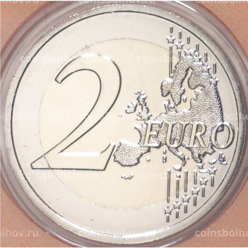 Монета 2 евро 2023 года Франция «XXXIII летние Олимпийские игры 2024 в Париже» (Розовый блистер) (вид 4)