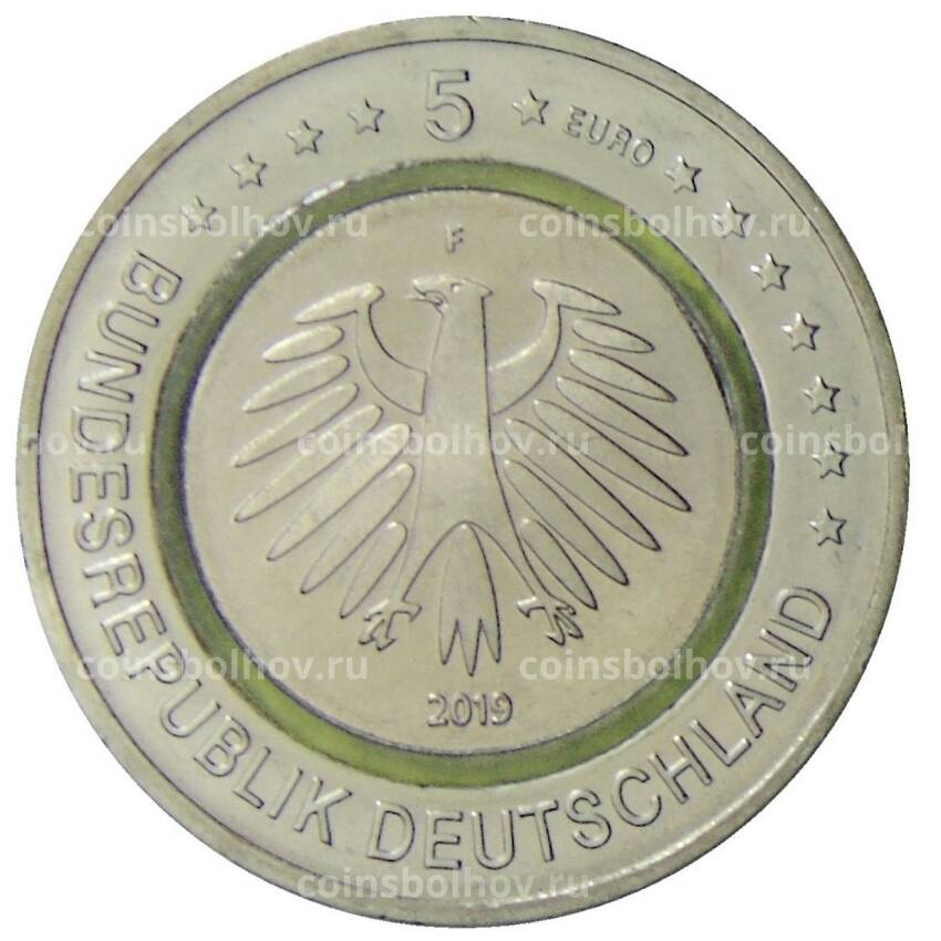 Монета 5 евро 2019 года F Германия —  Умеренная климатическая зона (вид 2)