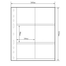 Лист для банкнот на 6 ячеек формат «Grande» 3/2C LEUCHTTURM 316604 (аверс)