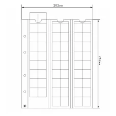 Лист для 54 монет диаметром до 20 мм формат «Optima» LEUCHTTURM 315033 (аверс)