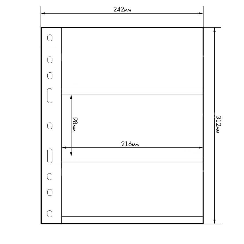 Лист для банкнот на 3 ячейки формат «Grande» 3C LEUCHTTURM 308439