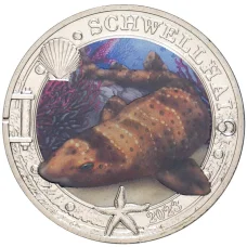 Монета 3 евро 2023 года Австрия — «Калифорнийская раздувающаяся акула» (аверс)