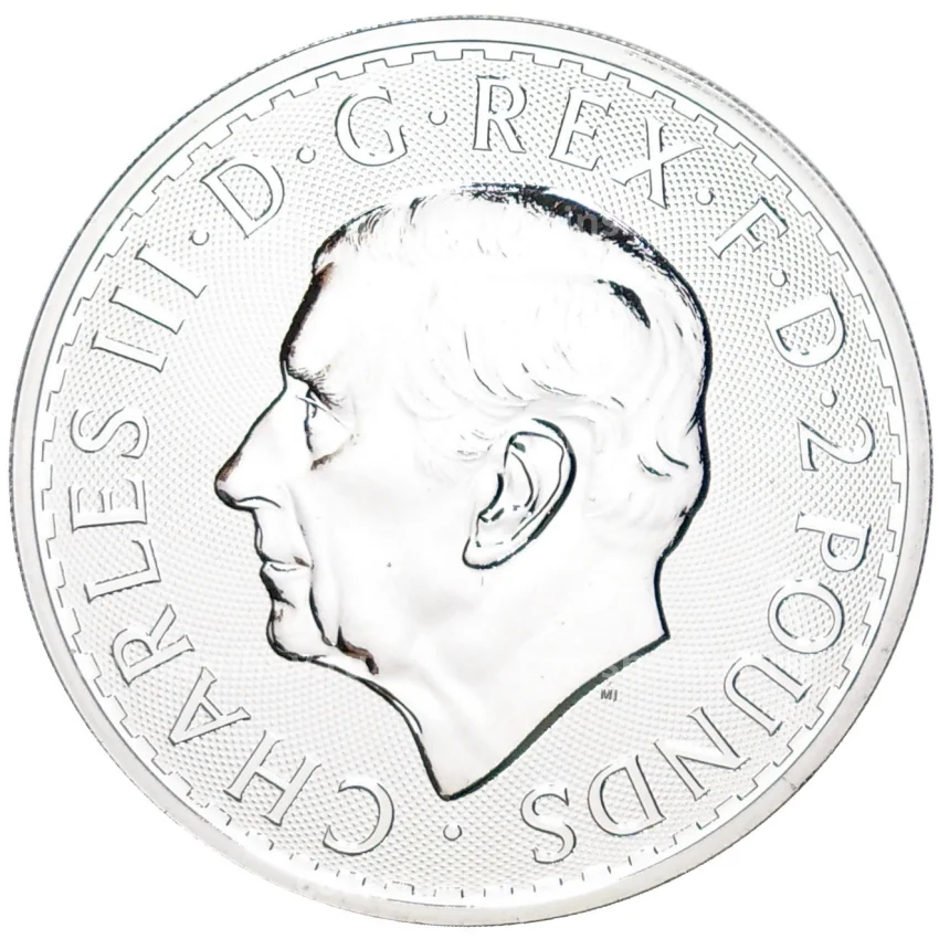 Монета 2 фунта 2023 года Великобритания —  Стоящая Британия (Карл III) (вид 2)