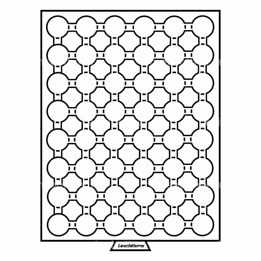 Кассета на 48 ячеек для хранения и презентации монет в капсулах диаметром до 21.5 мм MB LEUCHTTURM 319906