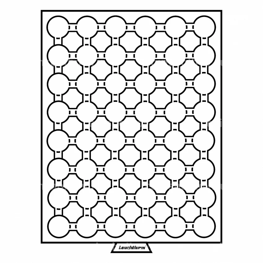 Кассета на 48 ячеек для хранения и презентации монет в капсулах диаметром до 21.5 мм MB LEUCHTTURM 319906