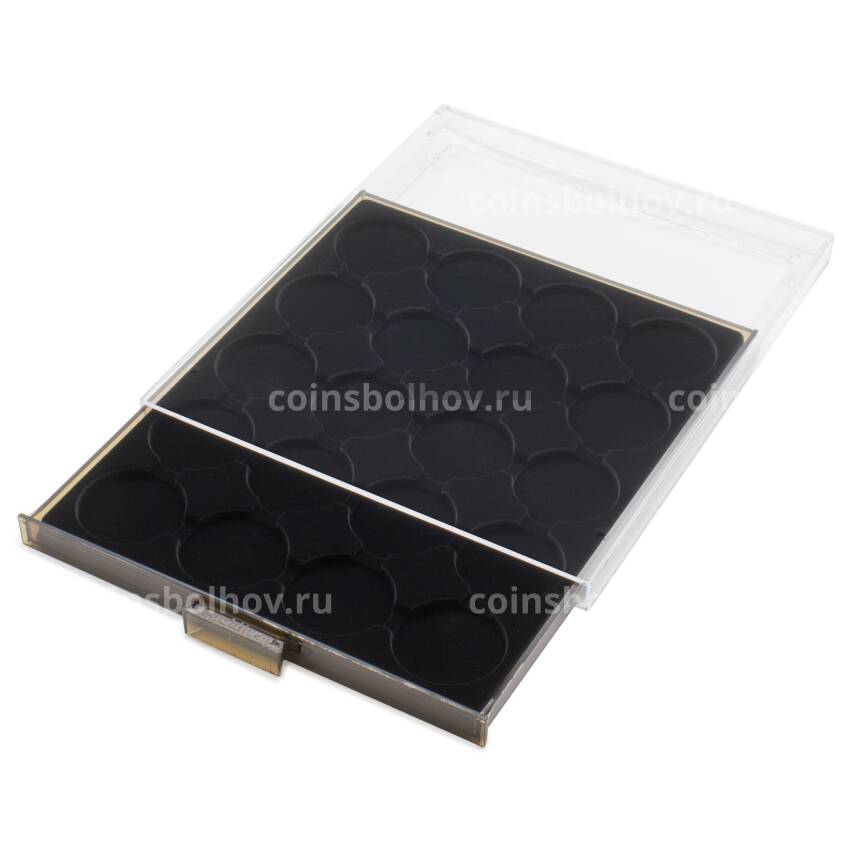 Кассета на 20 ячеек для хранения и презентации монет в капсулах диаметром до 43 мм MB черный LEUCHTTURM 359445 (вид 2)