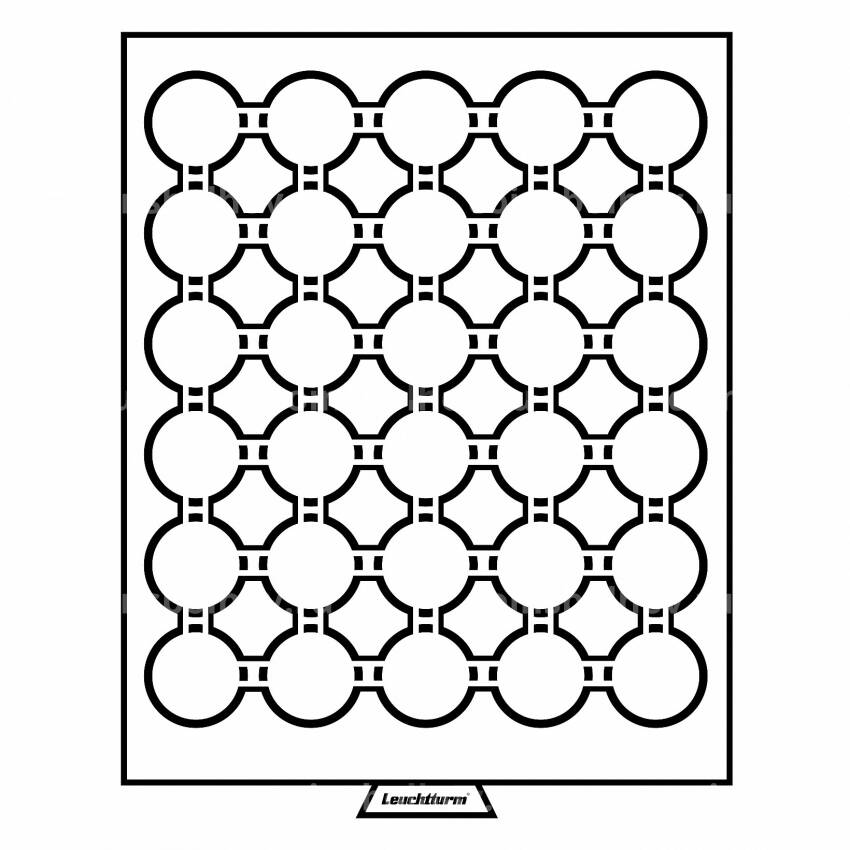 Кассета на 30 ячеек для хранения и презентации монет в капсулах диаметром до 33 мм MB черный LEUCHTTURM 359440