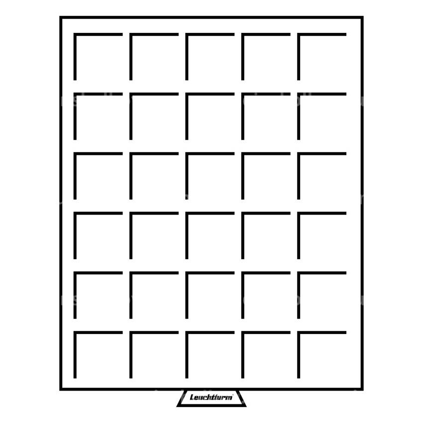 Кассета «SMART» на 30 квадратных ячеек для хранения и презентации монет диаметром до 33 мм LEUCHTTURM 338077