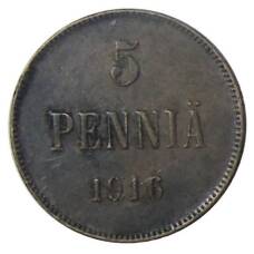 Монета 5 пенни 1916 года Русская Финляндия (аверс)