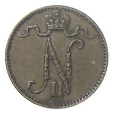 Монета 1 пенни 1909 года Русская Финляндия (реверс)
