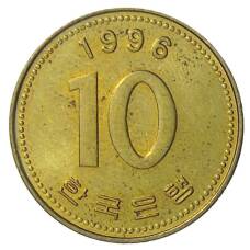 Монета 10 вон 1996 года Южная Корея (аверс)