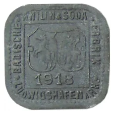 Монета 5 пфеннигов 1918 года Германия Нотгельд —  Людвигсхафен (реверс)