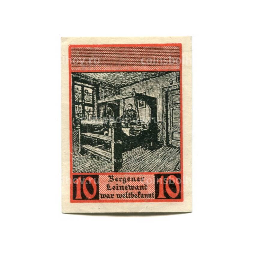 Банкнота 10 пфеннигов 1922 года Австрия Нотгельд -Берген на Думме (вид 2)
