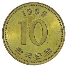 Монета 10 вон 1999 года Южная Корея (аверс)