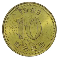 Монета 10 вон 1999 года Южная Корея (аверс)