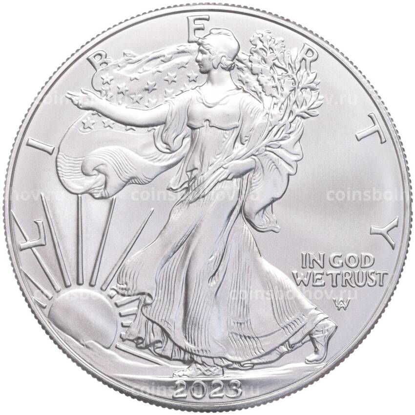Монета 1 доллар 2023 года США — Шагающая свобода (Орел с дубовой веткой)
