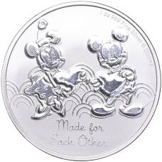 Монета 2 доллара 2023 года Ниуэ —  Дисней — Микки и Минни в день Святого Валентина (аверс)