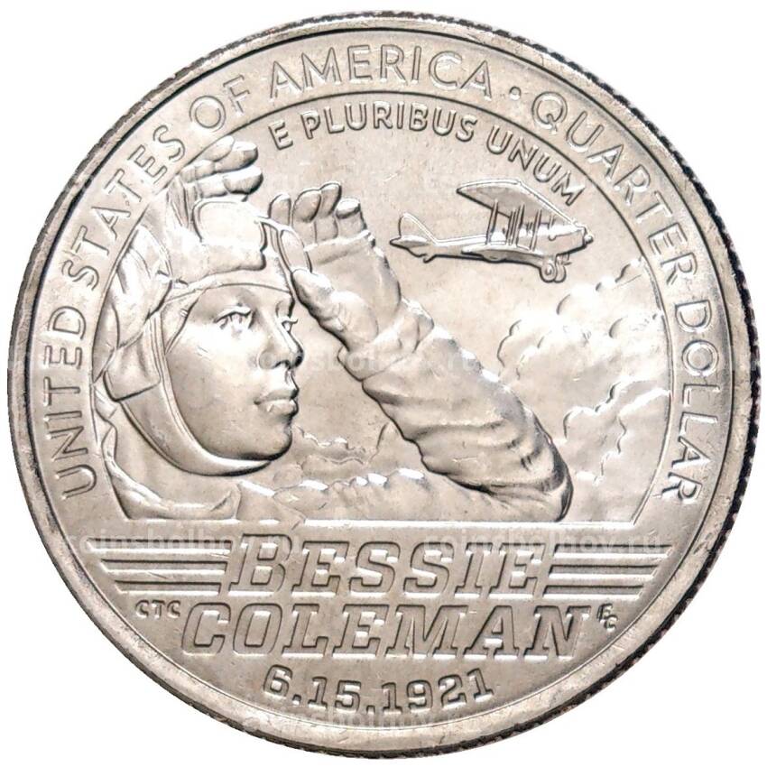 Монета 1/4 доллара (25 центов) 2023 года P США «Американские женщины — Бесси Колман»