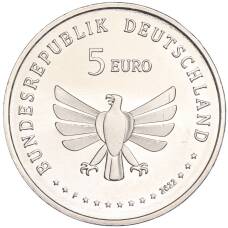 Монета 5 евро 2022 года F Германия —  Чудесный мир насекомых — Царство насекомых (реверс)